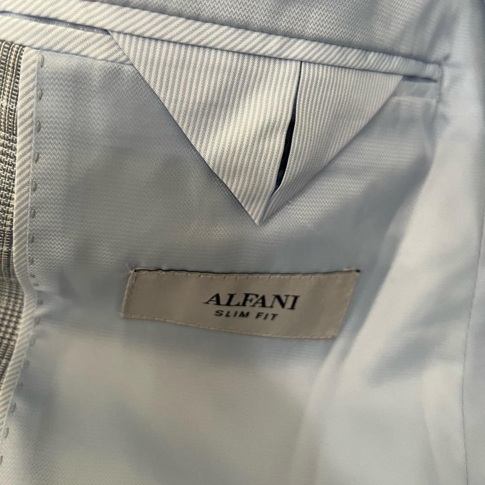 Alfani NEW Men's Slim Fit alfatech Blue Suit Jacket Blazer 38L $360 - Picture 4 of 7